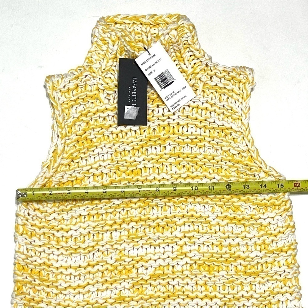 NWT Lafayette 148 Woman Sunbeam Multi Yellow Sleeveless Sweater Size S - Picture 12 of 12